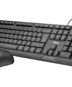 Trust Raton USB 1200dpi + Teclado USB Multimedia 12 Teclas Ziva Negro