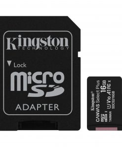 Kingston Tarjeta Micro SDHC 16GB Clase 10 100MB/s Canvas Select Plus + Adaptador SD
