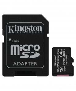 Kingston Tarjeta Micro SDXC 64GB Clase 10 100MB/s Canvas Select Plus + Adaptador SD