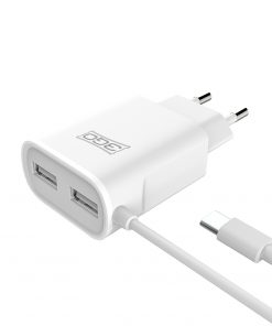 3GO Cargador Pared MicroUSB 2 USB 5V 2A 1.5m