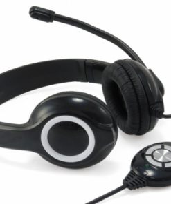 Conceptronic Auriculares con Microfono USB Polona - Control de Volumen - Negro
