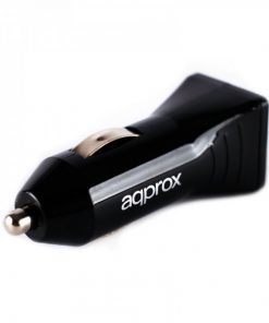 Approx Cargador de Coche USB 5V 2.4A - 2 Puertos USB - Negro