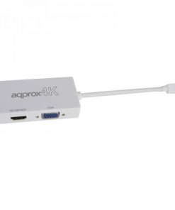 Approx Adaptador Displayport a HDMI/VGA/DVI - 3 en 1 - Resolucion 4K