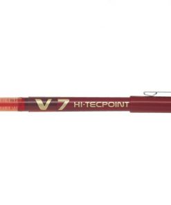 Pilot Boligrafo de tinta liquida V7 HI-Tecpoint Rollerball - Punta fina de aguja 0.7mm - Trazo 0.5mm - Color Rojo