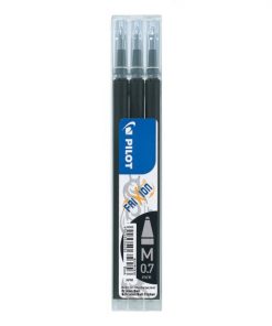 Pilot Recambio de gel borrable para Frixion Ball / Frixion Clicker - Pack de 3 unidades - Punta de bola redonda 0.7mm - Trazo 0.4mm - Color Negro