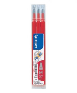 Pilot Recambio de gel borrable para Frixion Ball / Frixion Clicker - Pack de 3 unidades - Punta de bola redonda 0.7mm - Trazo 0.4mm - Color Rojo