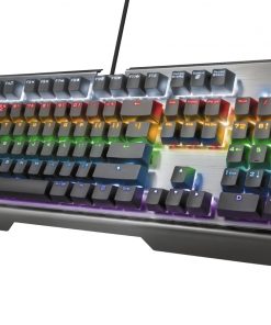 Trust Teclado Mecanico Gaming USB GXT 877 Scarr - 11 Teclas Multimedia - Teclas con Tecnologia N-Key Rellover/Antighosting -  8 Teclas Gaming - Placa Iluminacion LED - Cable 180 cm