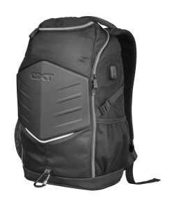 Trust Mochila para Portatil 15.6" GXT 1255 Outlaw - Funda Impermeable - Puerto de Carga USB - Protector Frontal - Negro