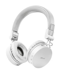 Trust Auriculares Inalambricos Bluetooth Tones - 25 Horas de Reproduccion - Diseño Plegable - Color Blanco