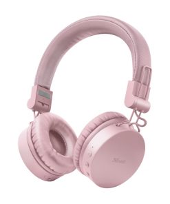 Trust Auriculares Inalambricos Bluetooth Tones - 25 Horas de Reproduccion - Diseño Plegable - Color Rosa