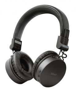 Trust Auriculares Inalambricos Bluetooth Tones - 25 Horas de Reproduccion - Diseño Plegable - Color Negro