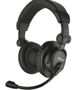 Trust Auriculares con Microfono - Diseño Plegable - Microfono Ajustable - Cable de 2.5m