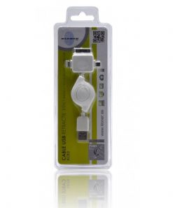 Kloner KCR2 Cable USB Retractil 3 en 1 (iPhone 5, iPhone 4 y Micro USB)
