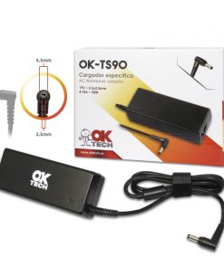 OkTech OK-TS90 Cargador Especifico para Portatil Toshiba 90W (19V 4.7A / 5.5 mm*2.5 mm)