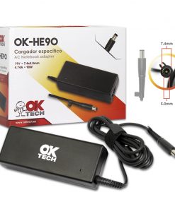OkTech OK-HE90 Cargador Especifico para Portatil HP Compaq 90W (19V 4.74A / 7.4 mm*5.0 mm)
