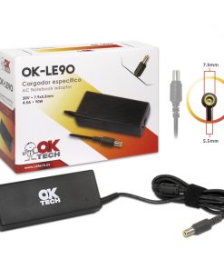OkTech OK-LE90 Cargador Especifico para Portatil Lenovo 90W (20V 4.5A / 7.9 mm*5.5 mm)