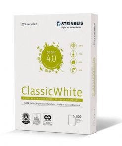 Steinbeis Papel A4 Reciclado 80gr. 210x297mm (500 Hojas) Blancura ISO 70