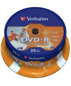 Verbatim DVD-R Printables 16x 4.7GB (Tarrina 25 Uds)