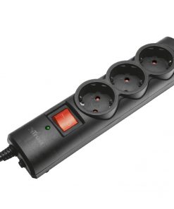 Trust 21056 Regleta de 3 Tomas + Proteccion Surge Negra
