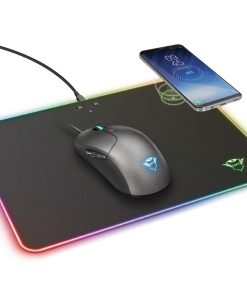 Trust 23184 Alfombrilla Raton con Carga Inalambrica GXT 750 Qlide RGB Negra 350x250 mm