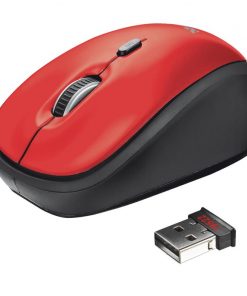 Trust 19522 Raton Inalambrico USB 1600dpi Yvi Rojo